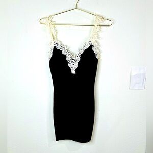 Forever 21 Black Mini Dress w/ Lace Detail - Small, Chic & Elegant